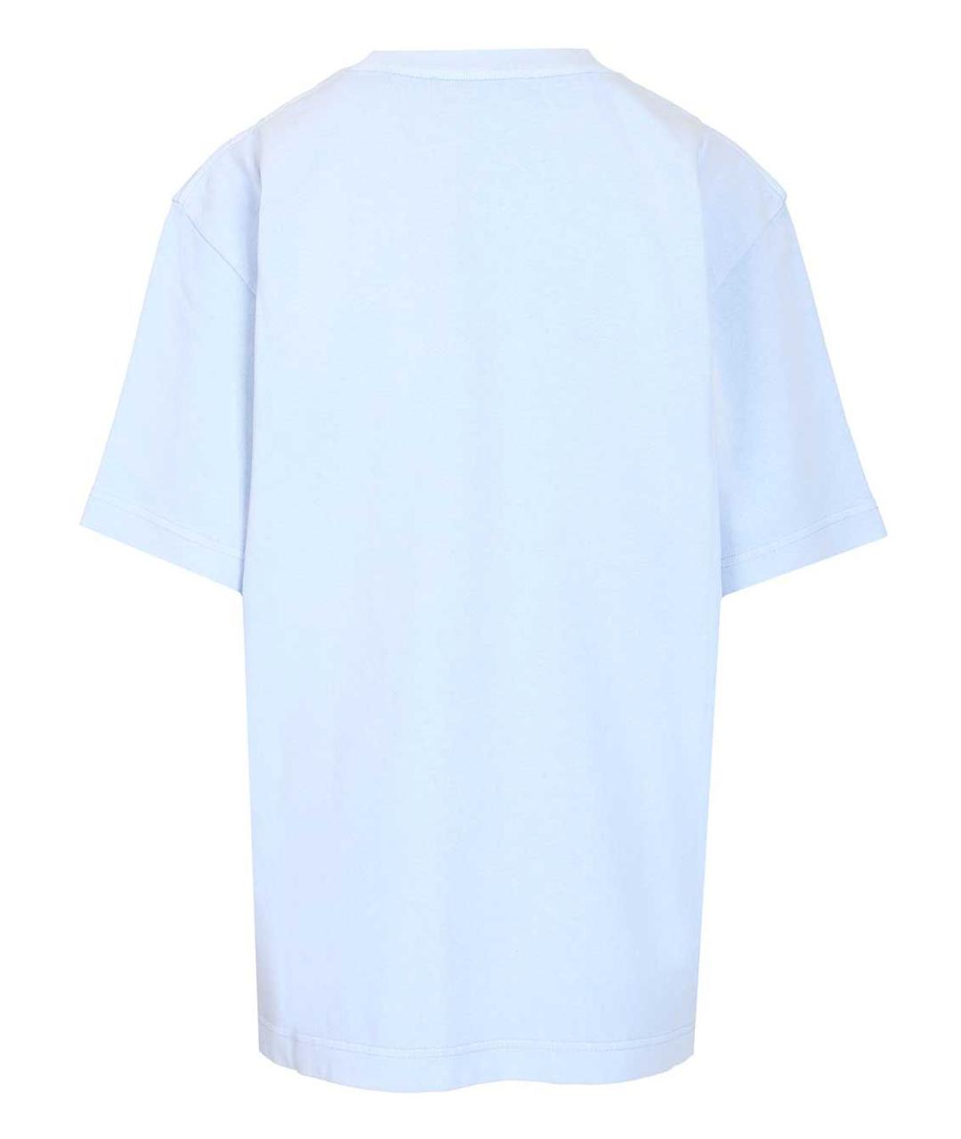 JACQUEMUS Голубая хлопковая футболка, фото 2