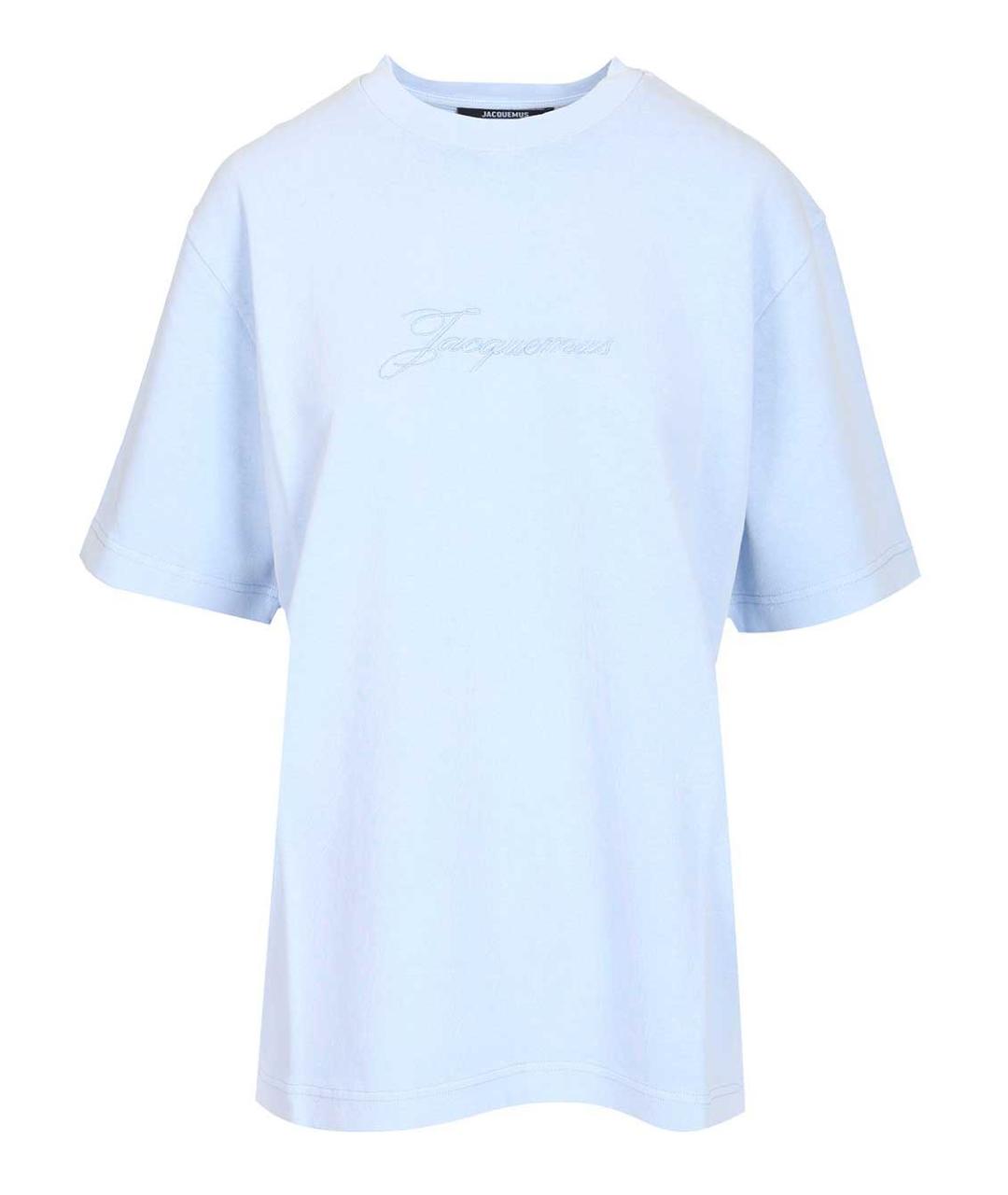 JACQUEMUS Голубая хлопковая футболка, фото 1