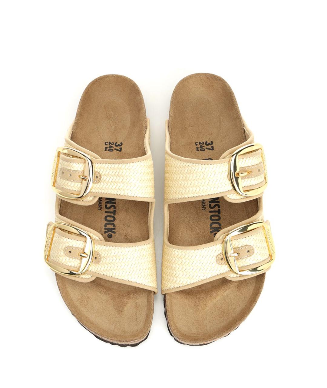 BIRKENSTOCK Бежевые текстильные сандалии, фото 5