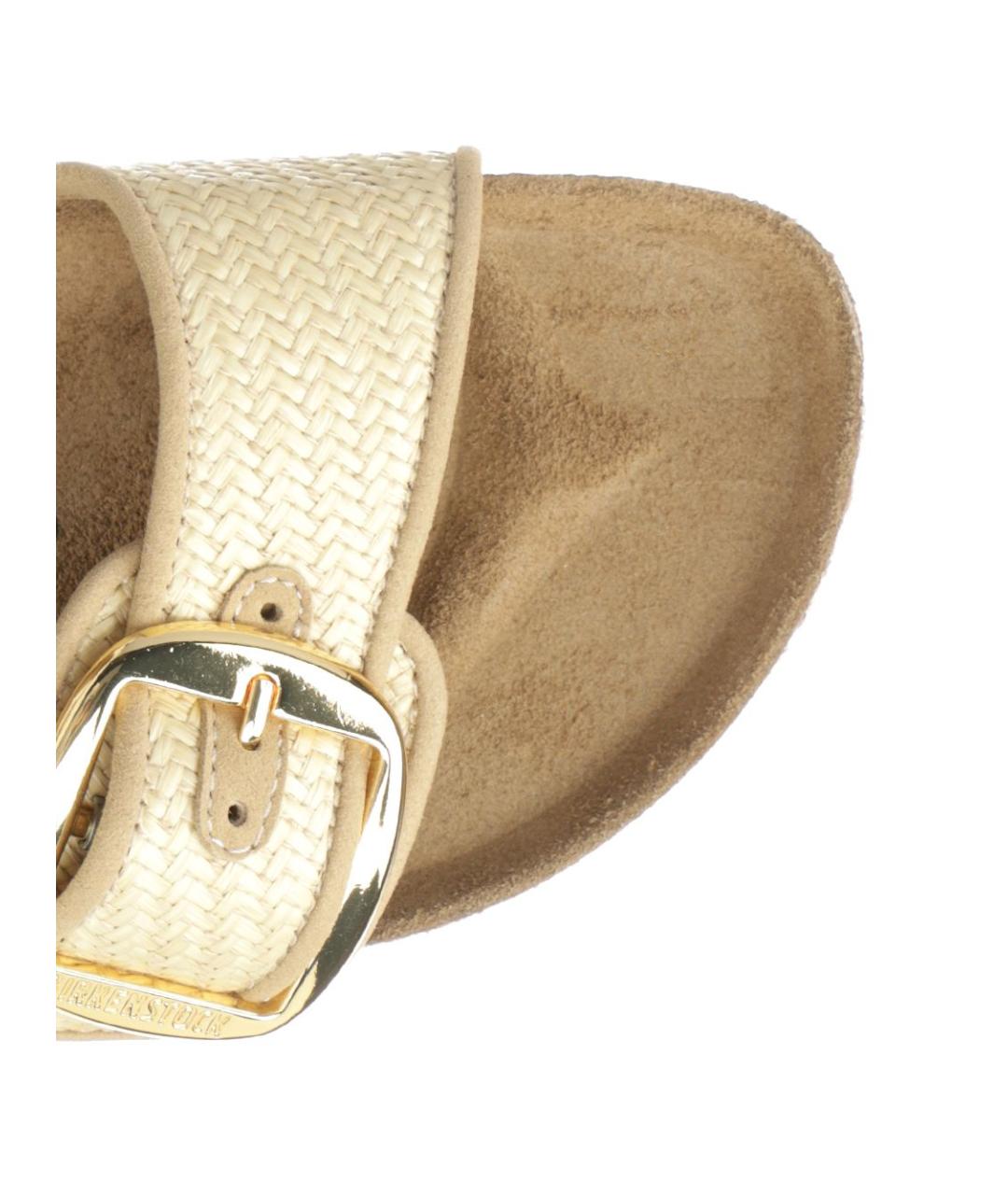 BIRKENSTOCK Бежевые текстильные сандалии, фото 4