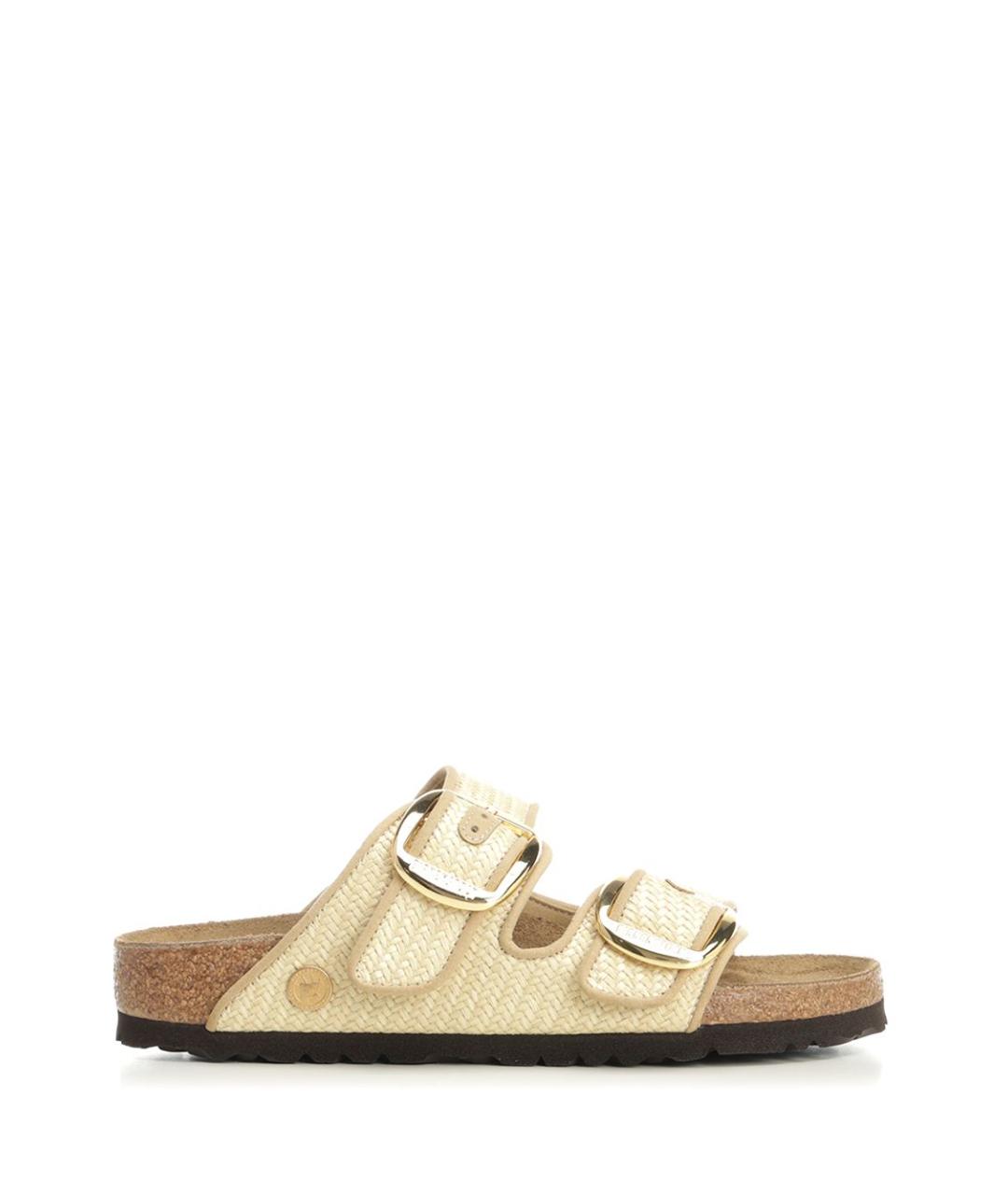 BIRKENSTOCK Бежевые текстильные сандалии, фото 1