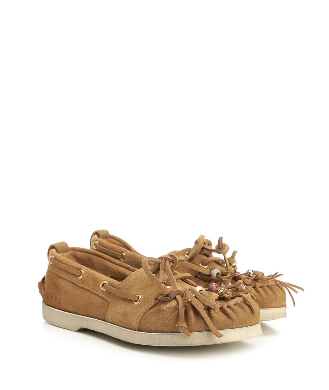 GOLDEN GOOSE DELUXE BRAND Коричневые замшевые мокасины, фото 2