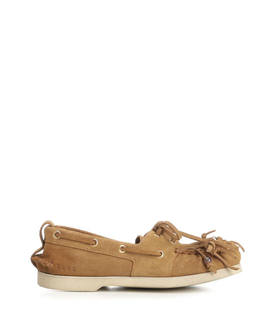GOLDEN GOOSE DELUXE BRAND Коричневые замшевые мокасины, фото 1