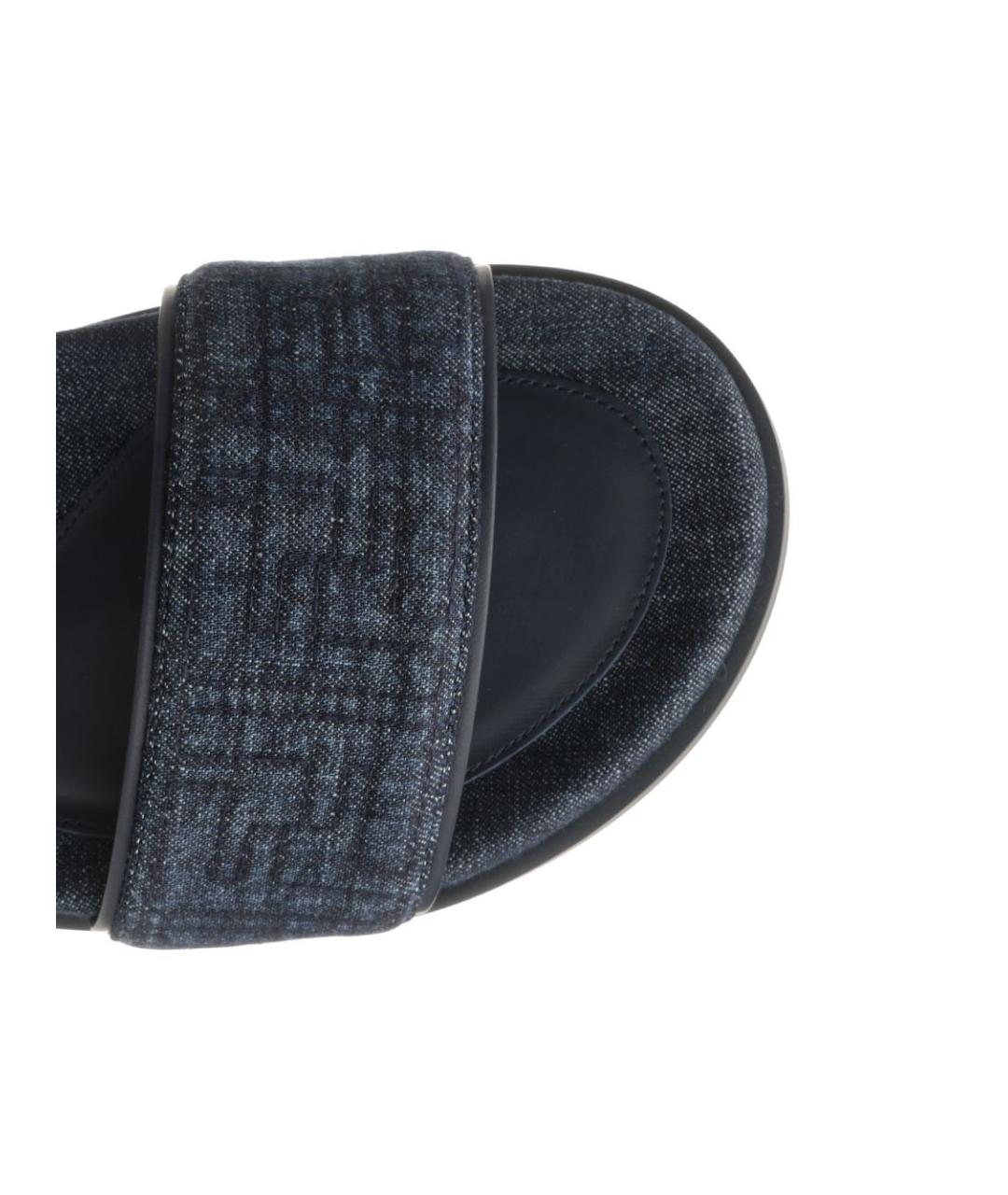 FENDI Синие текстильные сандалии, фото 4