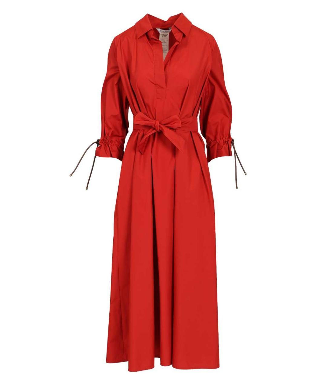 MAX MARA Красное хлопковое повседневное платье, фото 1