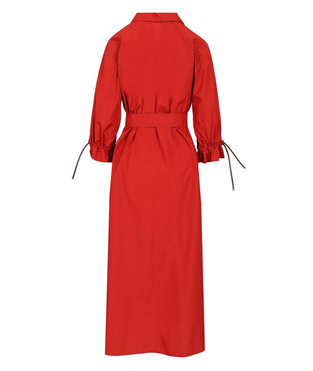 MAX MARA Красное хлопковое повседневное платье, фото 2