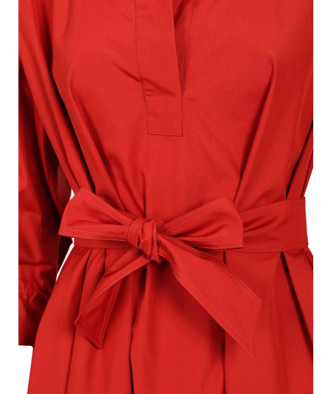 MAX MARA Красное хлопковое повседневное платье, фото 4