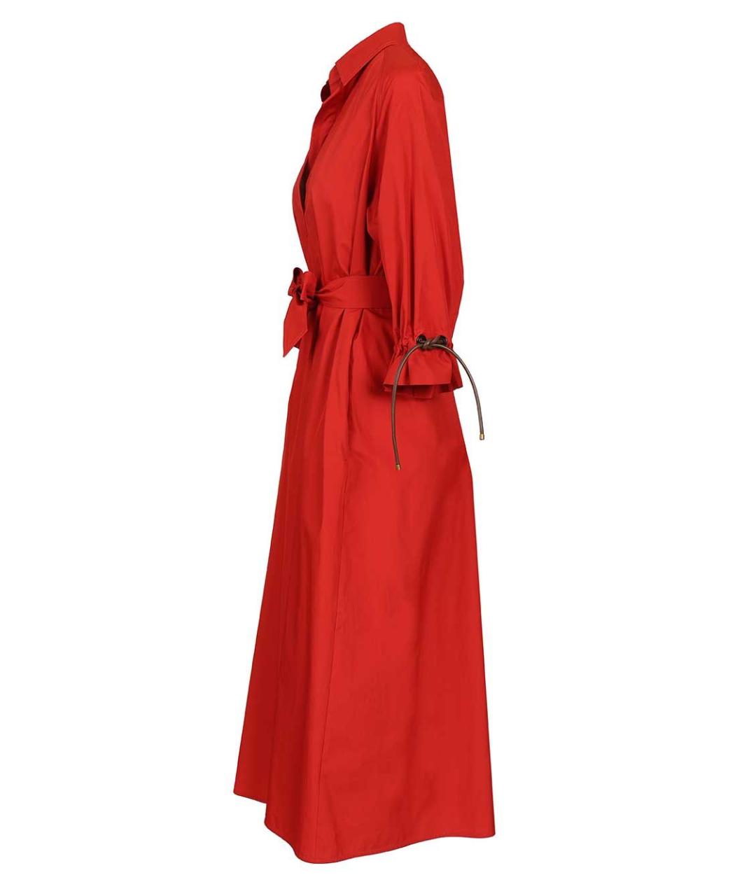 MAX MARA Красное хлопковое повседневное платье, фото 3