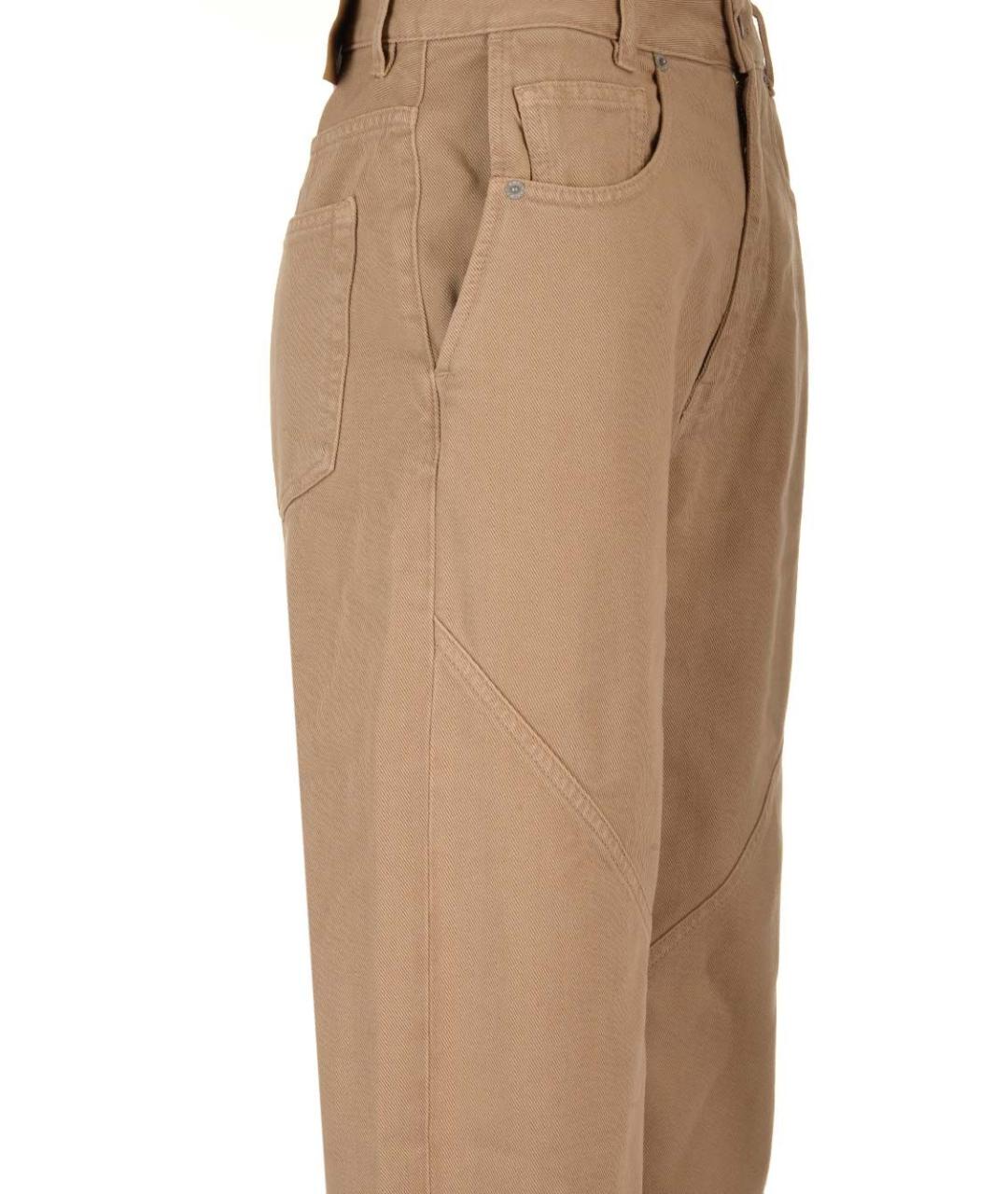 MM6 MAISON MARGIELA Бежевые хлопковые прямые брюки, фото 3