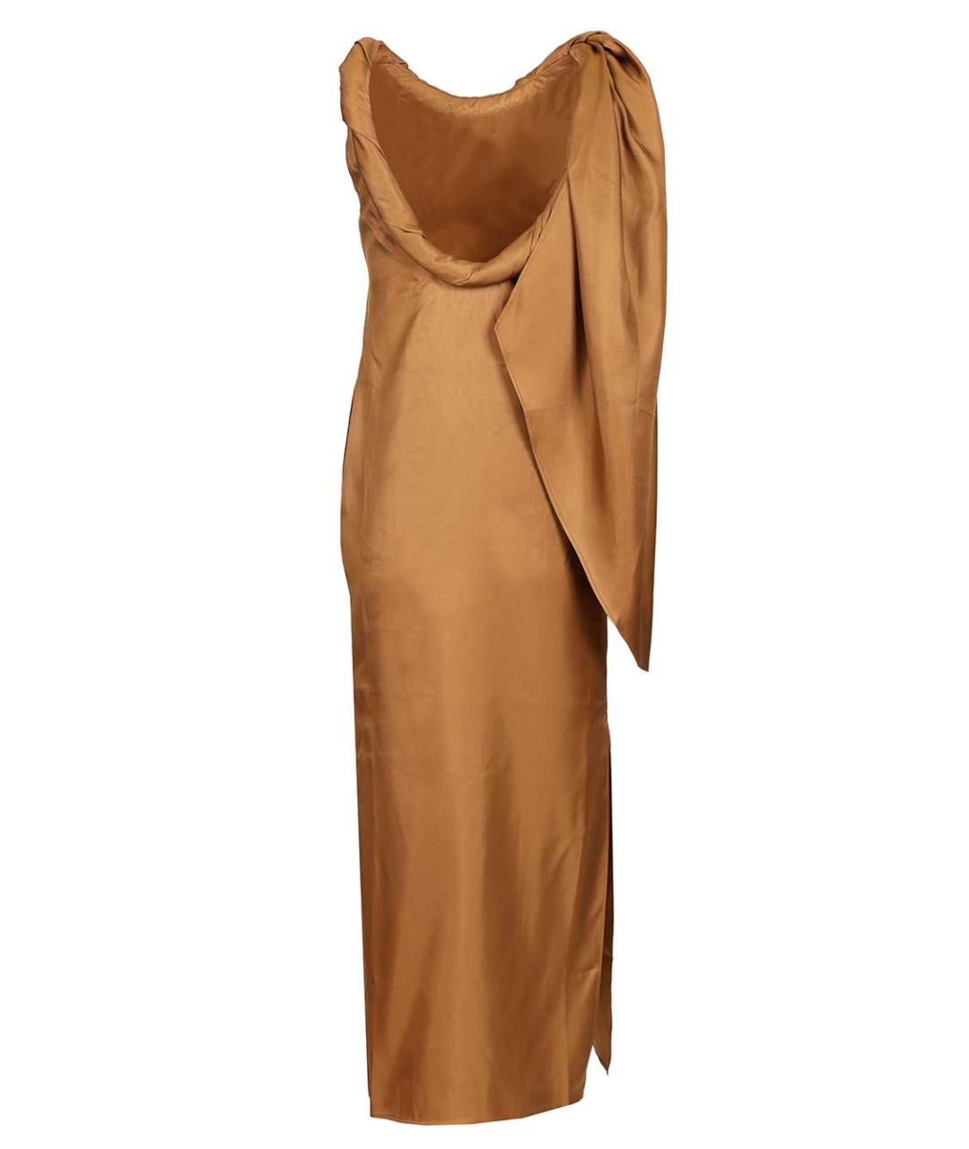 LOULOU STUDIO Коричневое шелковое вечернее платье, фото 2