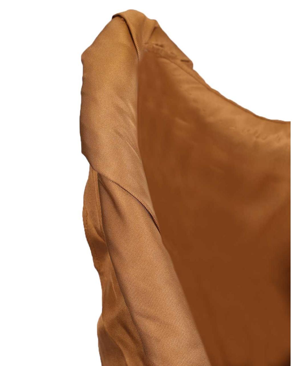 LOULOU STUDIO Коричневое шелковое вечернее платье, фото 5