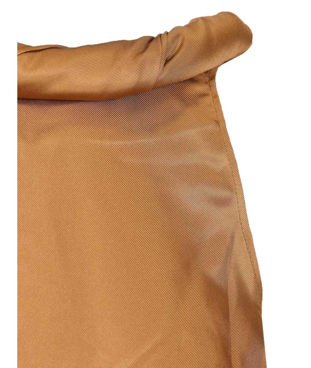 LOULOU STUDIO Коричневое шелковое вечернее платье, фото 4