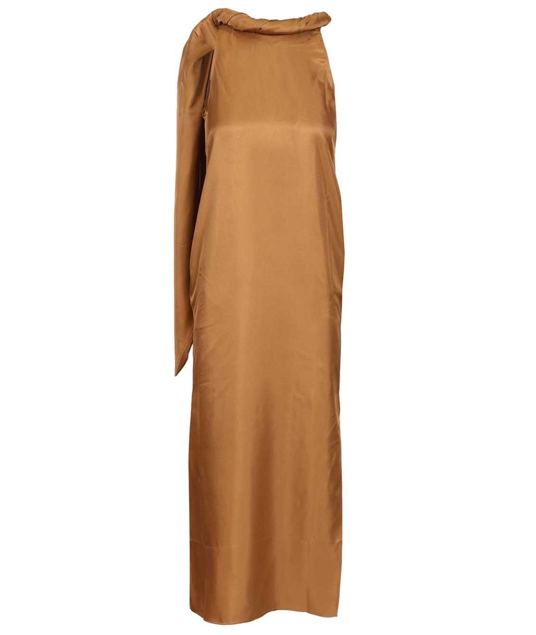LOULOU STUDIO Коричневое шелковое вечернее платье, фото 1