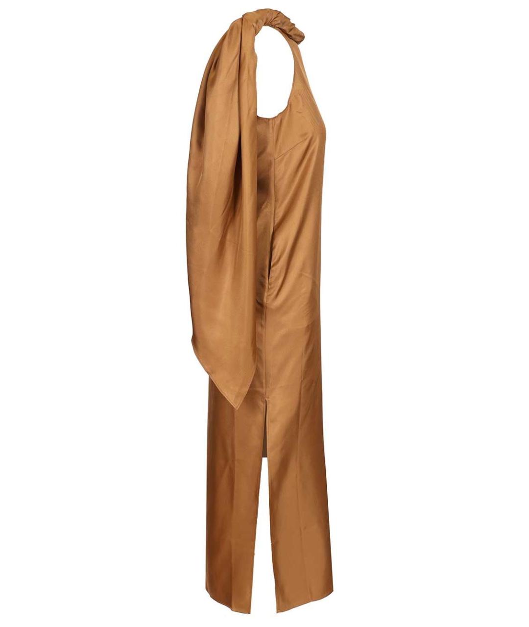 LOULOU STUDIO Коричневое шелковое вечернее платье, фото 3