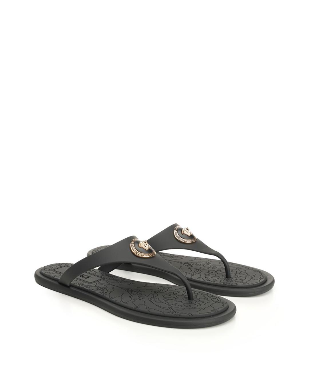 VERSACE Черные шлепанцы, фото 2