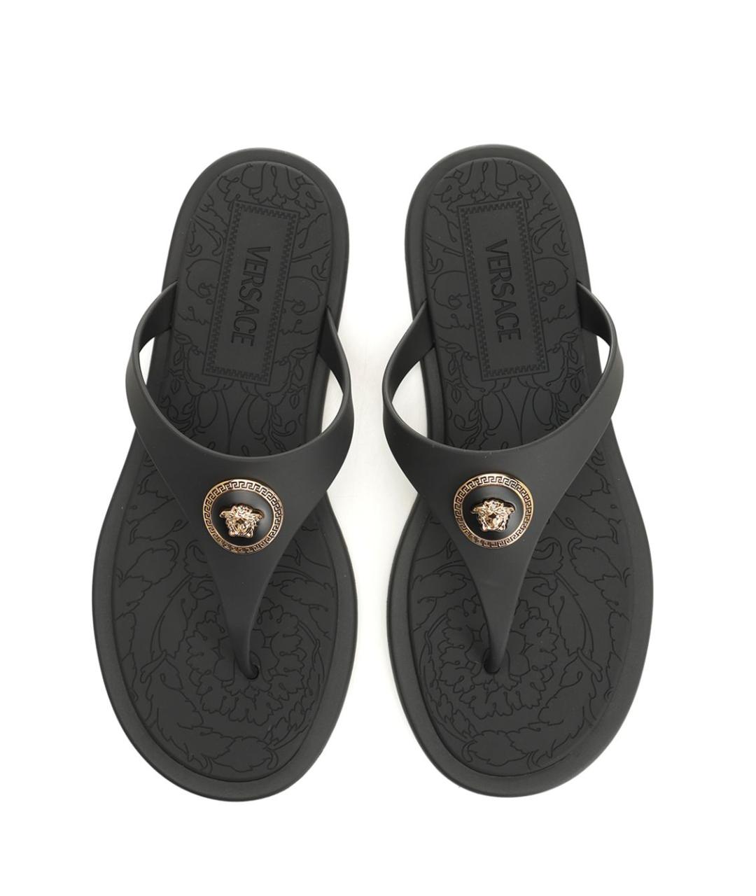 VERSACE Черные шлепанцы, фото 5