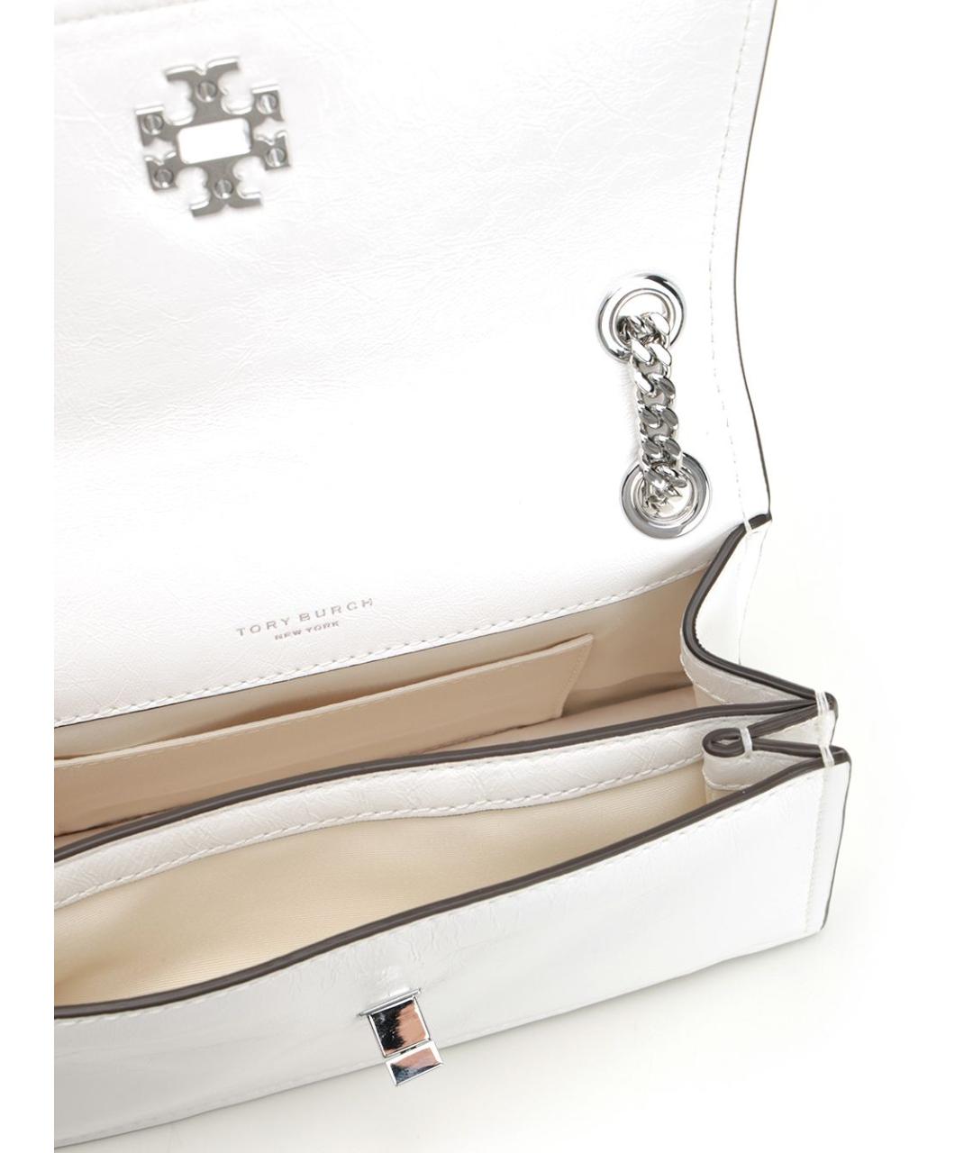 TORY BURCH Белая кожаная сумка через плечо, фото 4