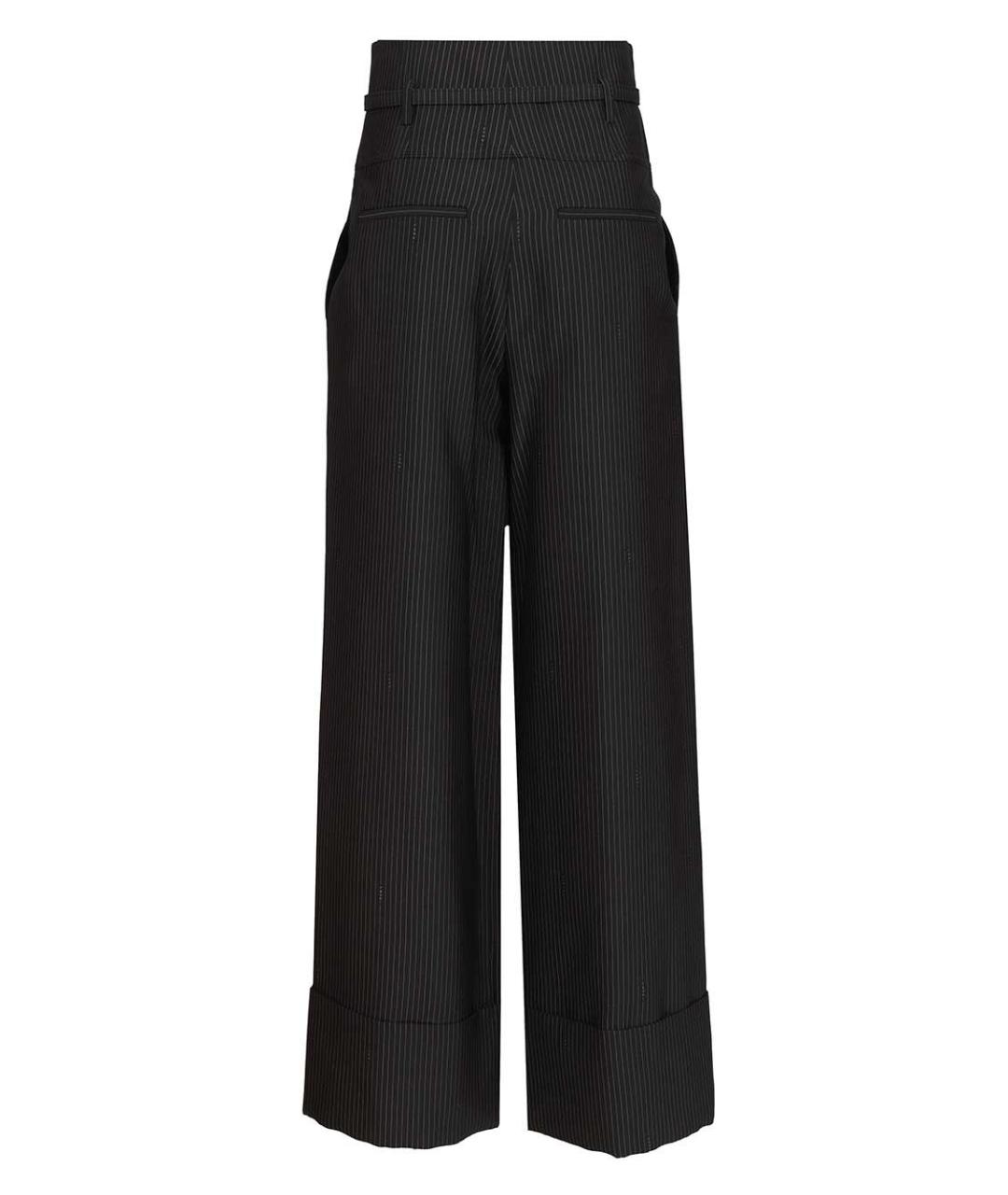 FENDI Черные шерстяные прямые брюки, фото 2