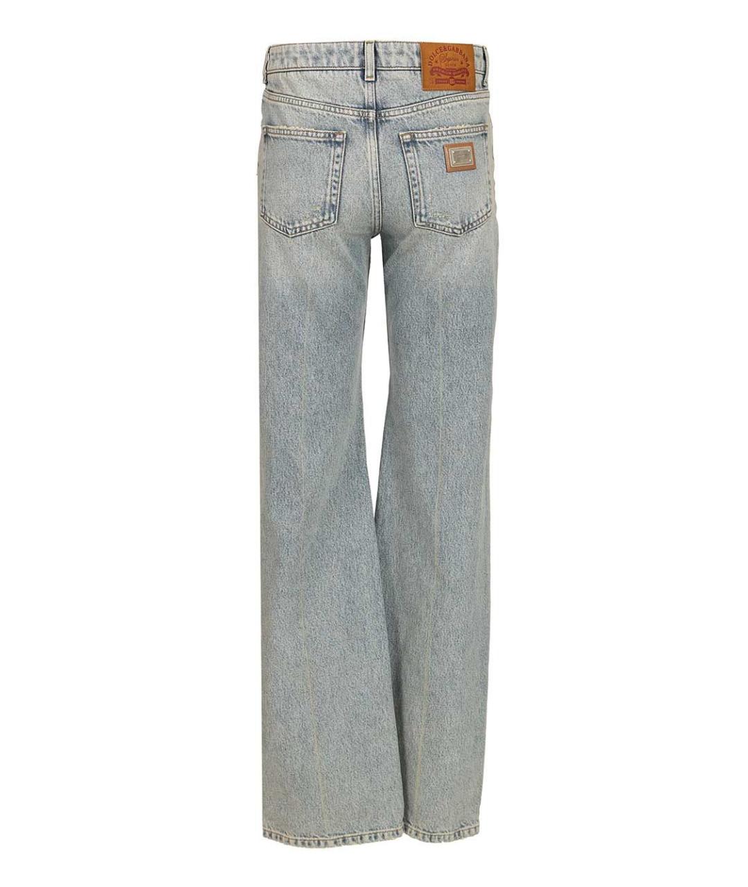 DOLCE&GABBANA Голубые хлопковые прямые джинсы, фото 2