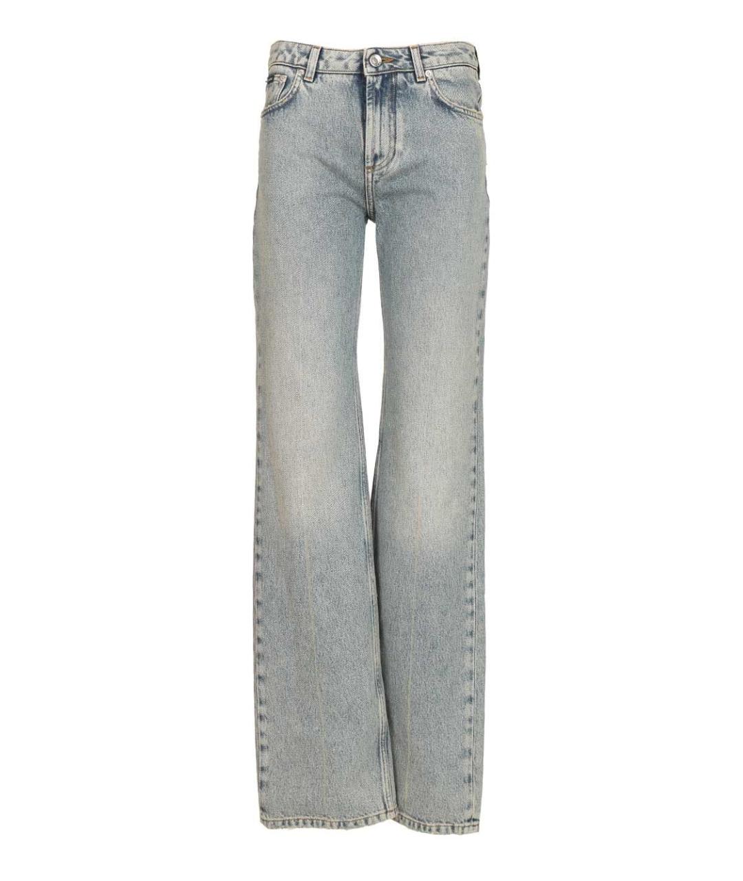 DOLCE&GABBANA Голубые хлопковые прямые джинсы, фото 1