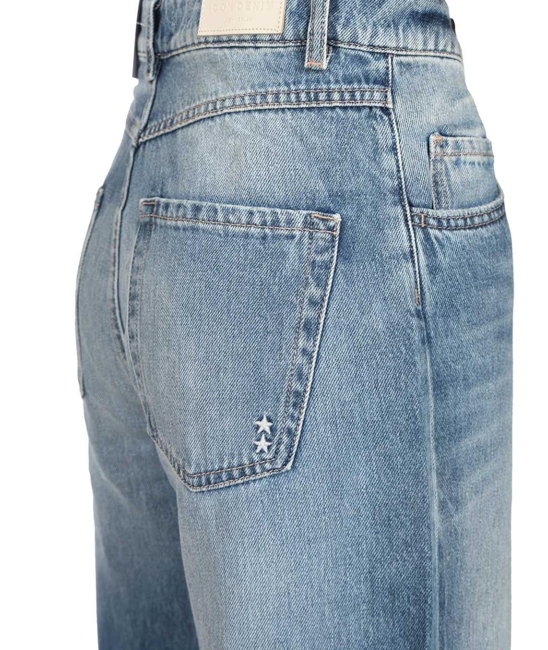 ICON DENIM Синие хлопковые прямые джинсы, фото 3