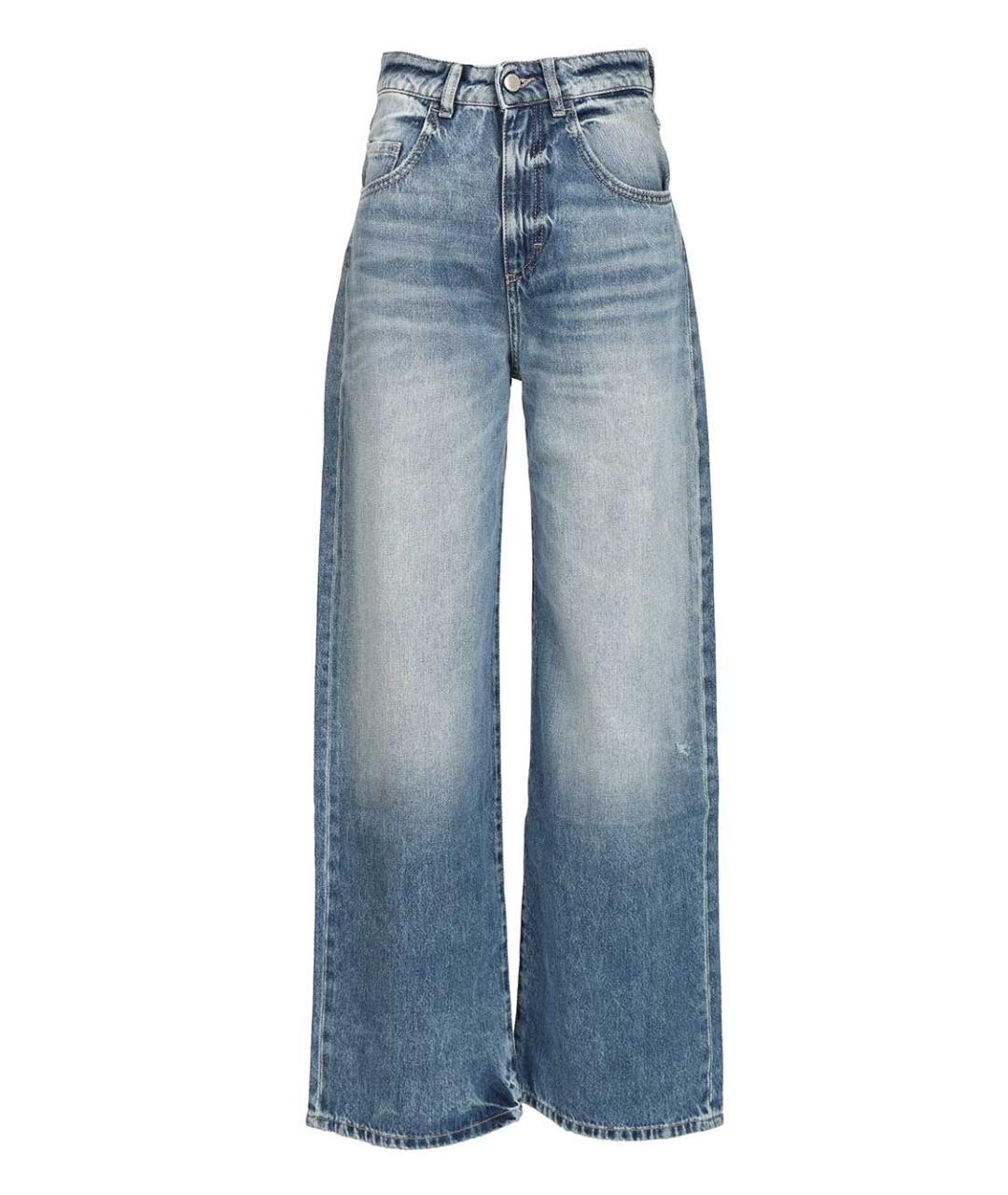 ICON DENIM Синие хлопковые прямые джинсы, фото 1