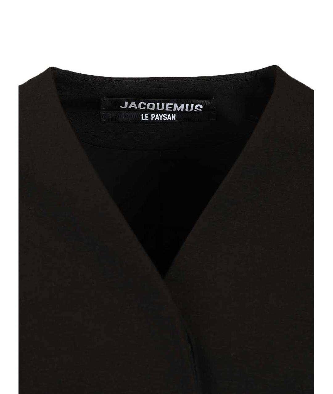 JACQUEMUS Черный хлопковый жакет/пиджак, фото 5