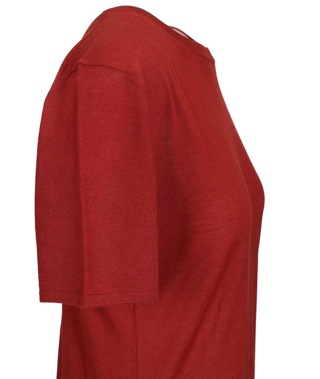SAINT LAURENT Бордовое шерстяное повседневное платье, фото 6