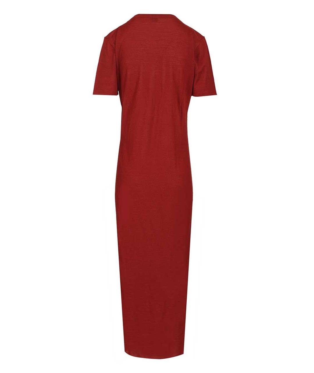 SAINT LAURENT Бордовое шерстяное повседневное платье, фото 2
