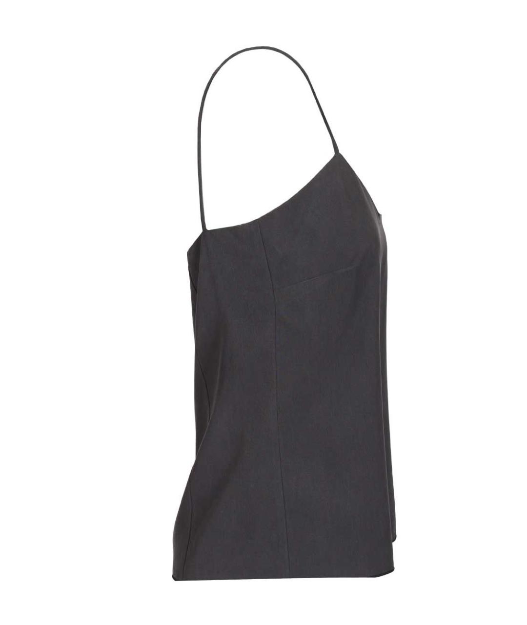 MAX MARA Темно-синяя шелковая майка, фото 3