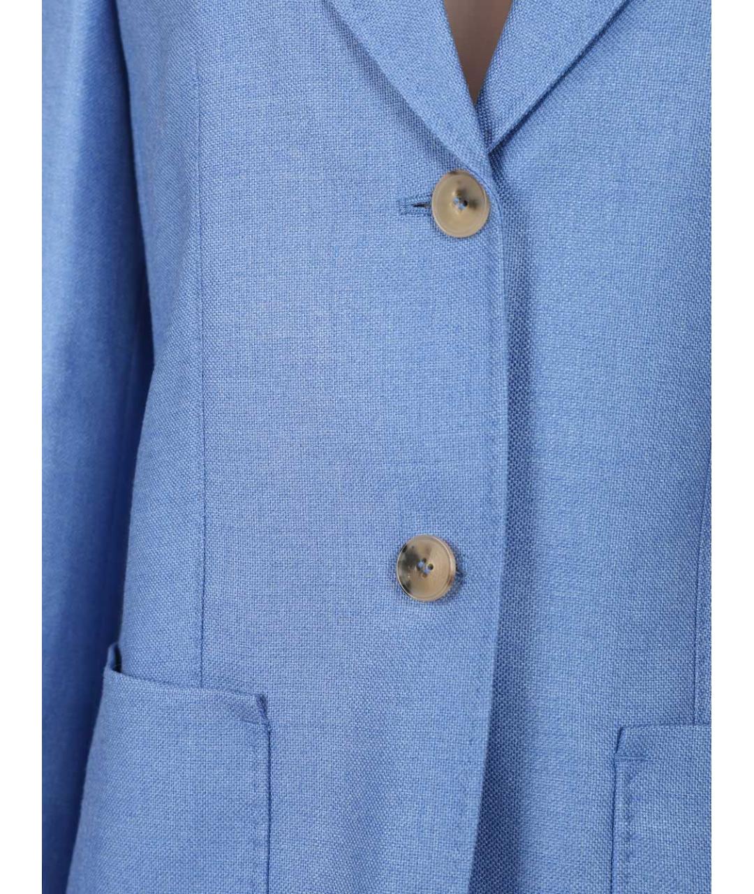 MAX MARA Голубой шелковый жакет/пиджак, фото 5