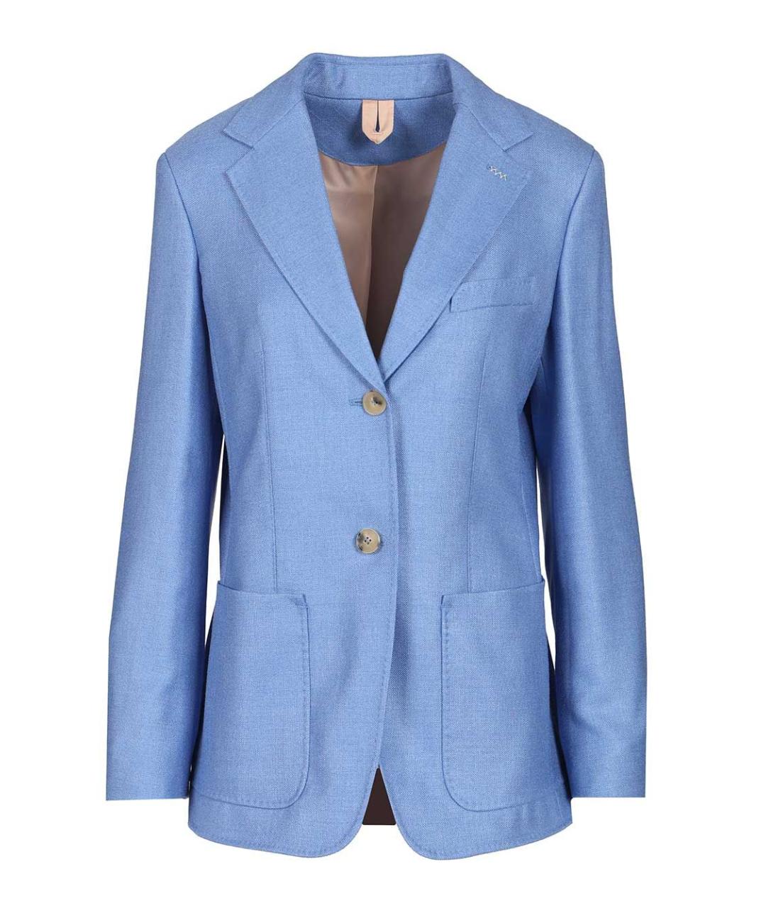 MAX MARA Голубой шелковый жакет/пиджак, фото 1