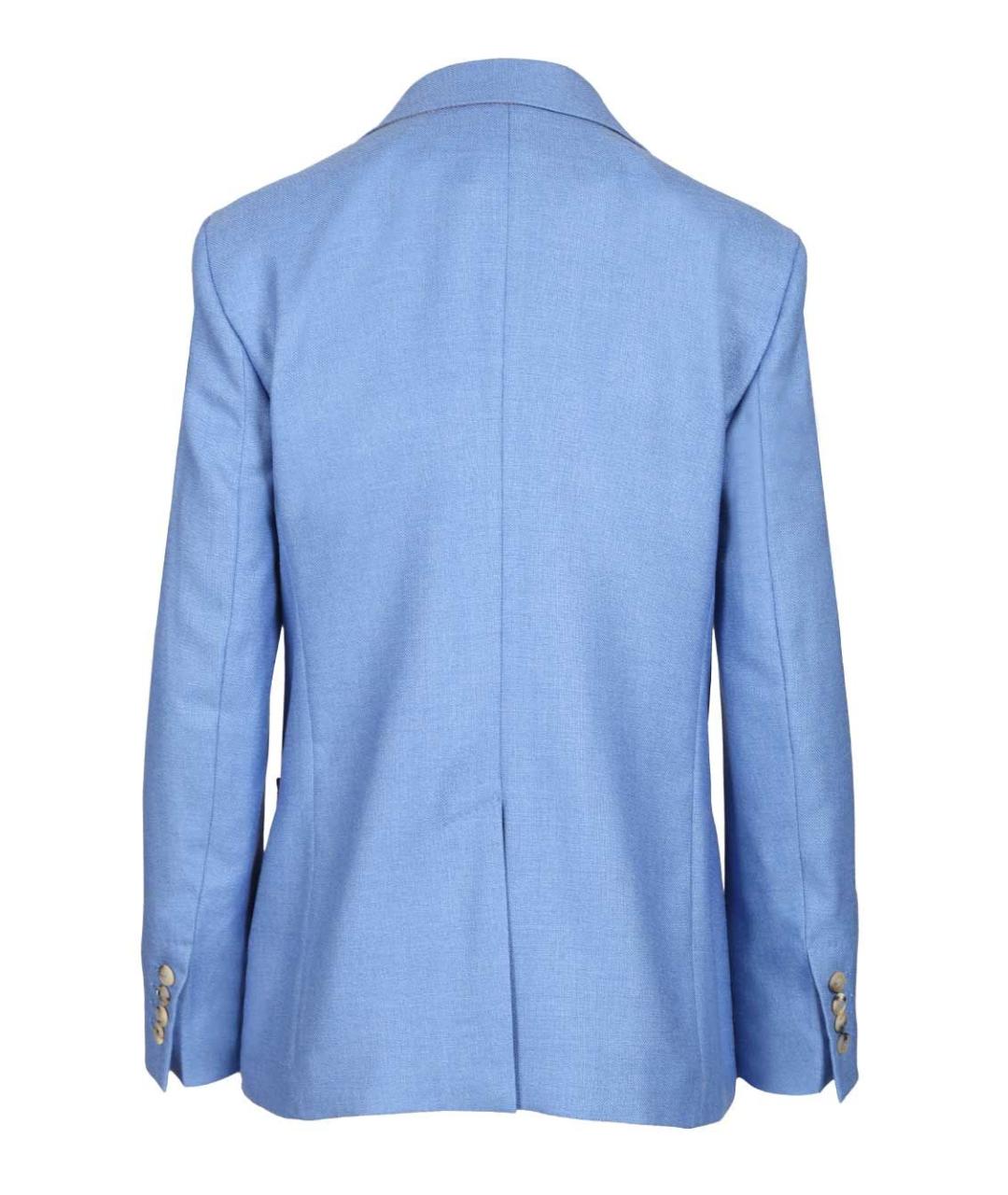 MAX MARA Голубой шелковый жакет/пиджак, фото 2