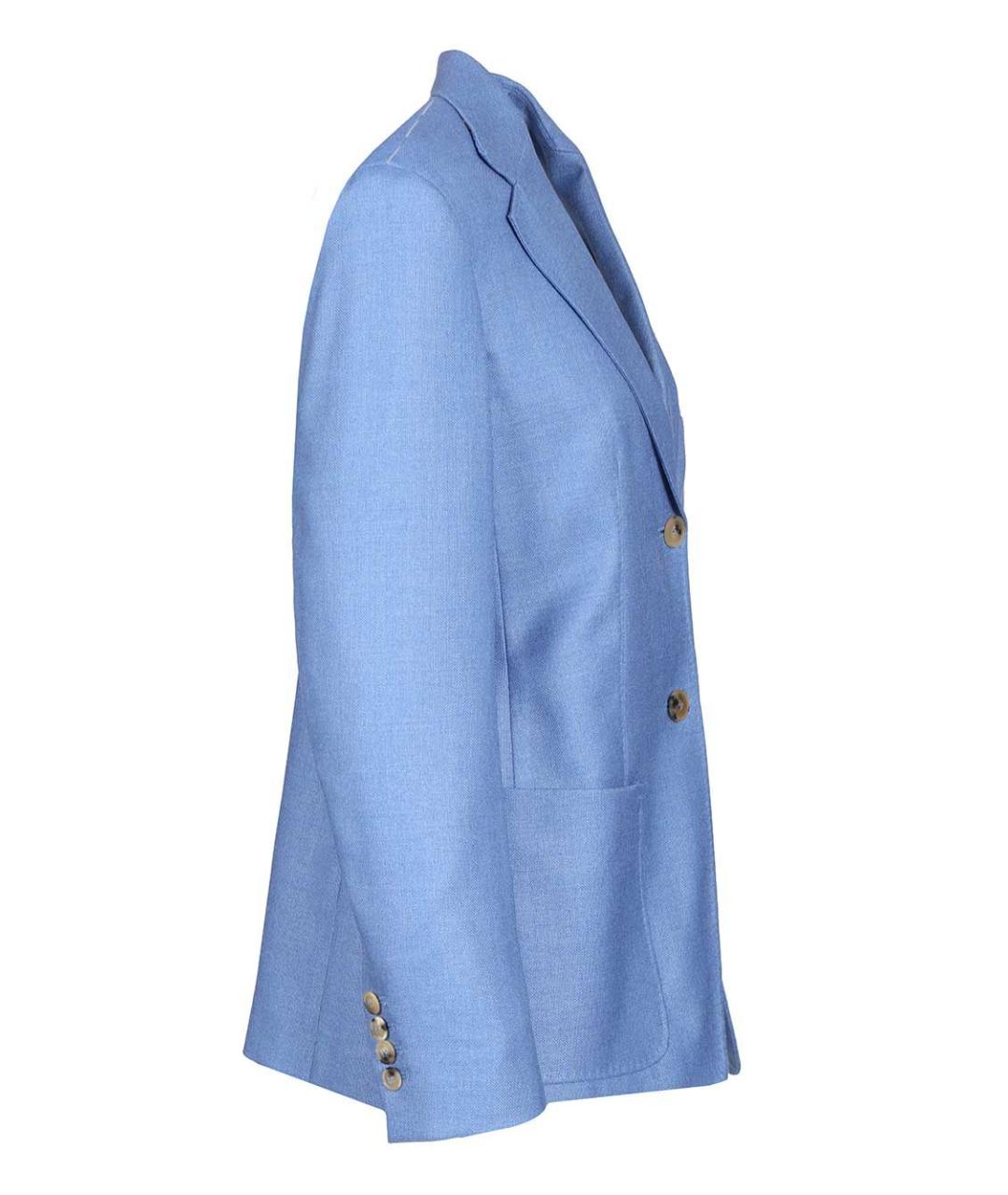 MAX MARA Голубой шелковый жакет/пиджак, фото 3