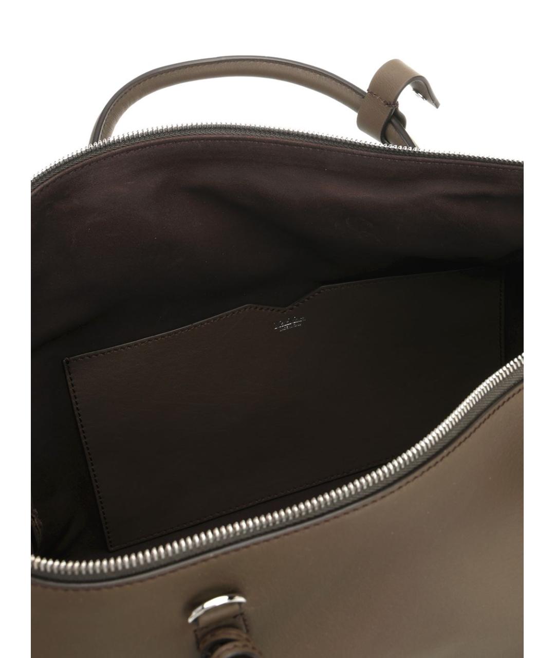 MAX MARA Коричневая кожаная сумка тоут, фото 4