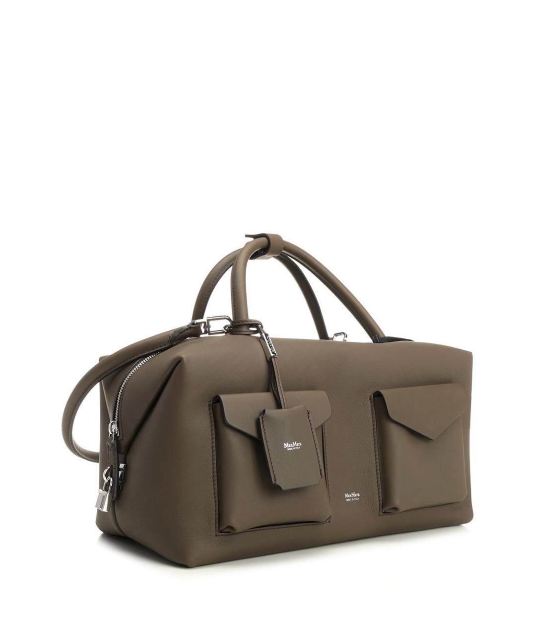 MAX MARA Коричневая кожаная сумка тоут, фото 2