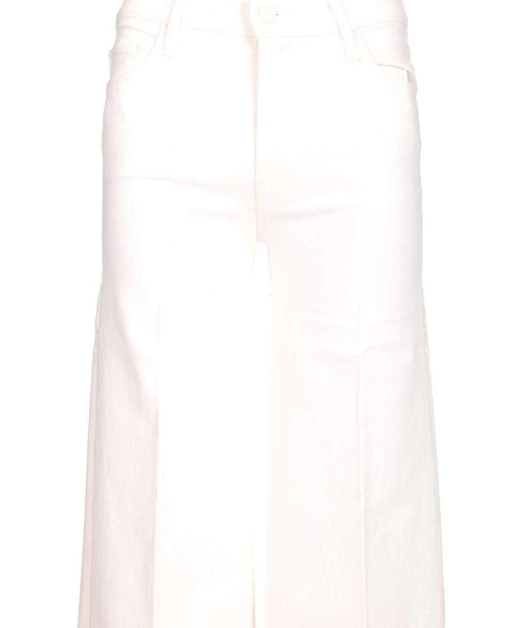 MOTHER Белые хлопковые прямые джинсы, фото 4