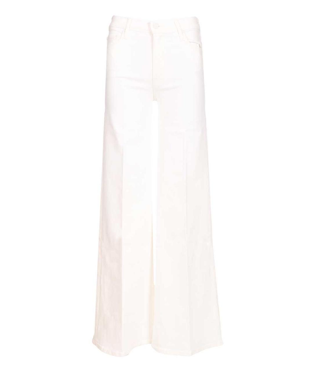 MOTHER Белые хлопковые прямые джинсы, фото 1