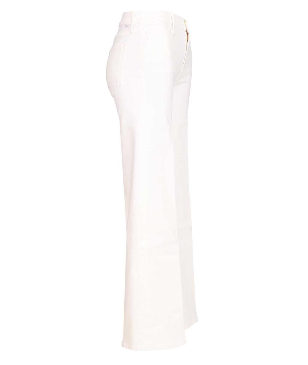 MOTHER Белые хлопковые прямые джинсы, фото 3