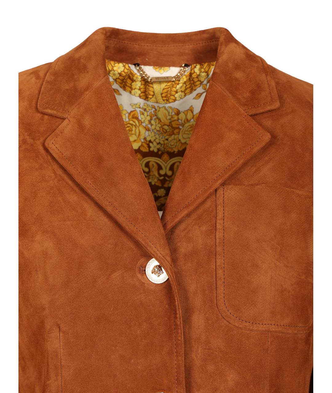 VERSACE Коричневый замшевый жакет/пиджак, фото 5