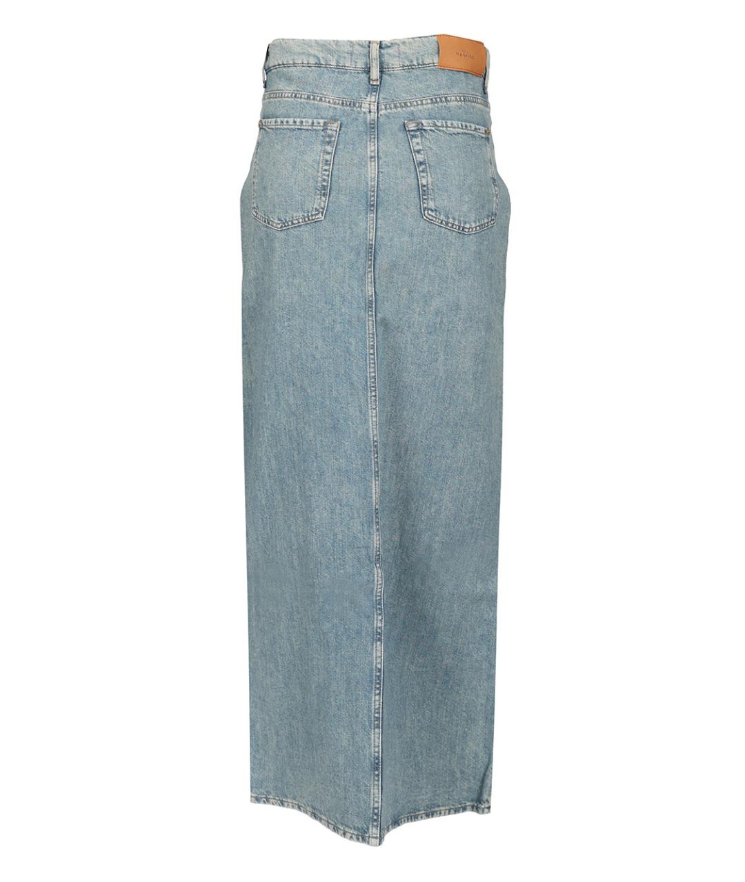 7 FOR ALL MANKIND Голубая хлопковая юбка макси, фото 2