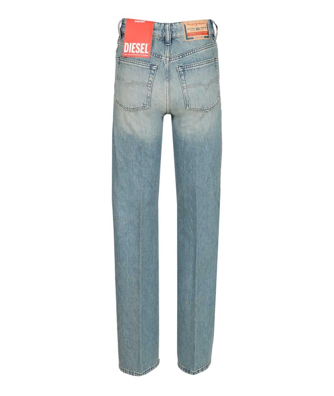 DIESEL Голубые хлопковые прямые джинсы, фото 2