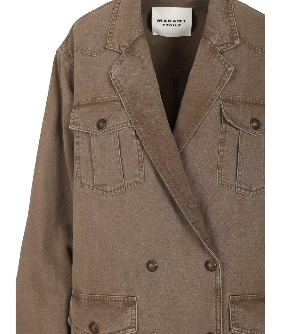 ISABEL MARANT ETOILE Коричневая хлопковая куртка, фото 4