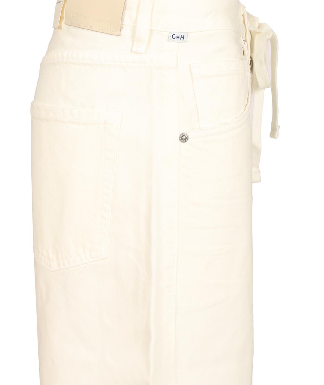 Citizien Of Humanity Белые хлопко-лиоцелловые прямые джинсы, фото 5