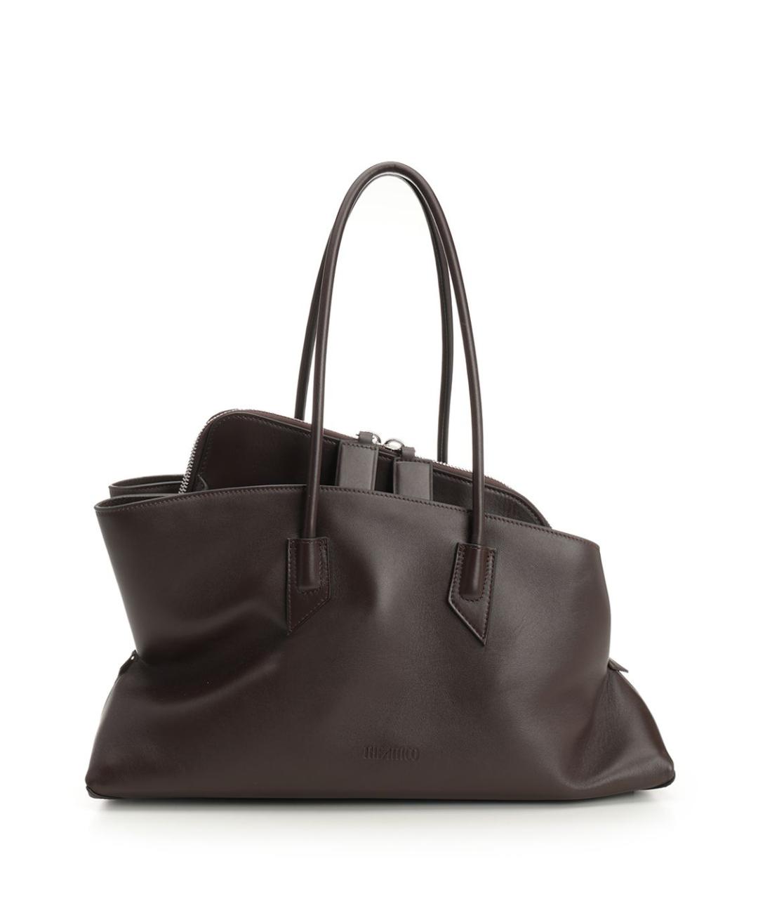 THE ATTICO Коричневая кожаная сумка тоут, фото 1