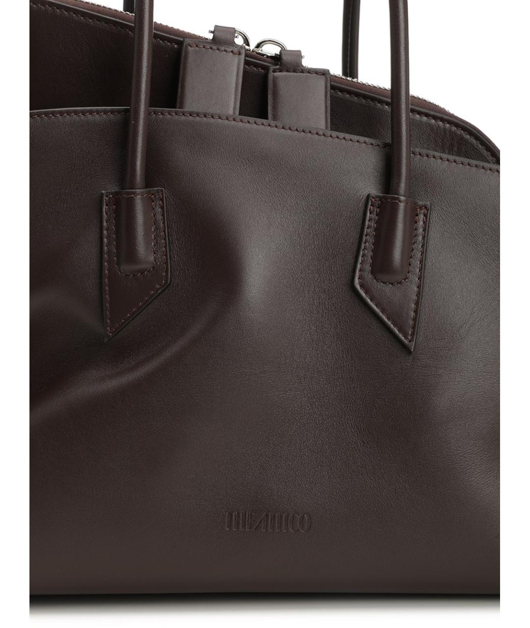 THE ATTICO Коричневая кожаная сумка тоут, фото 5