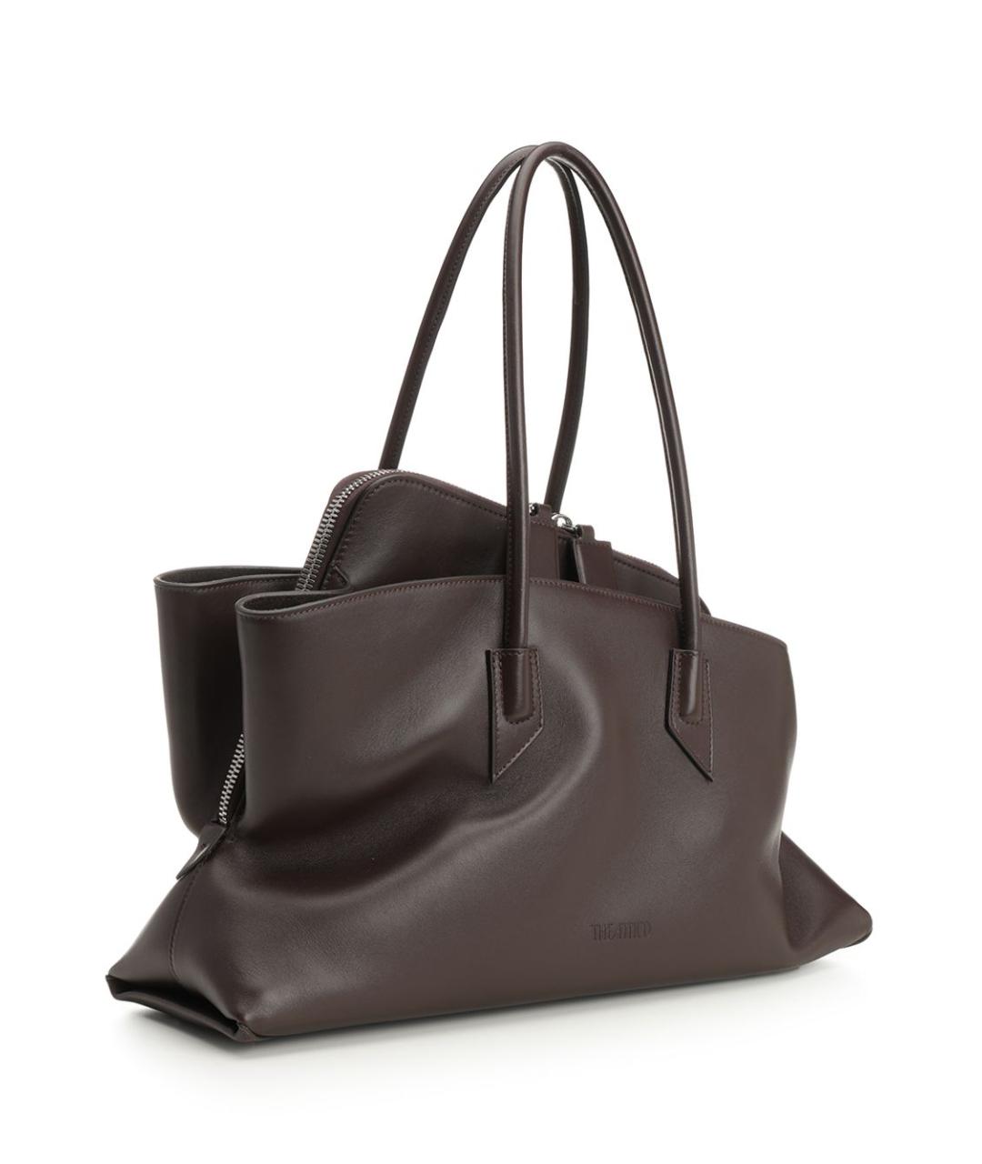 THE ATTICO Коричневая кожаная сумка тоут, фото 2