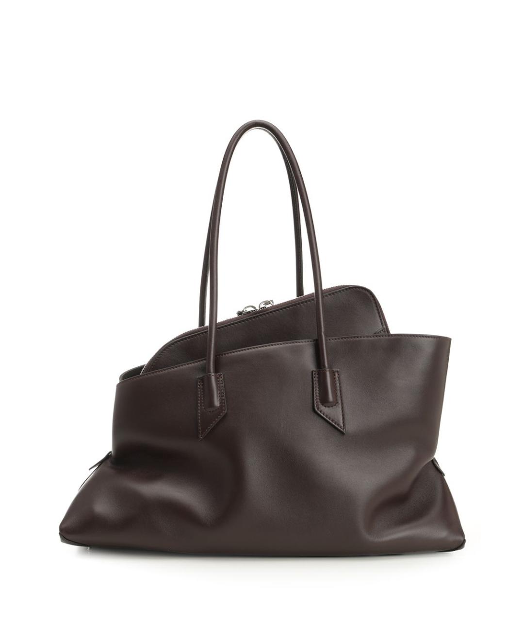 THE ATTICO Коричневая кожаная сумка тоут, фото 3