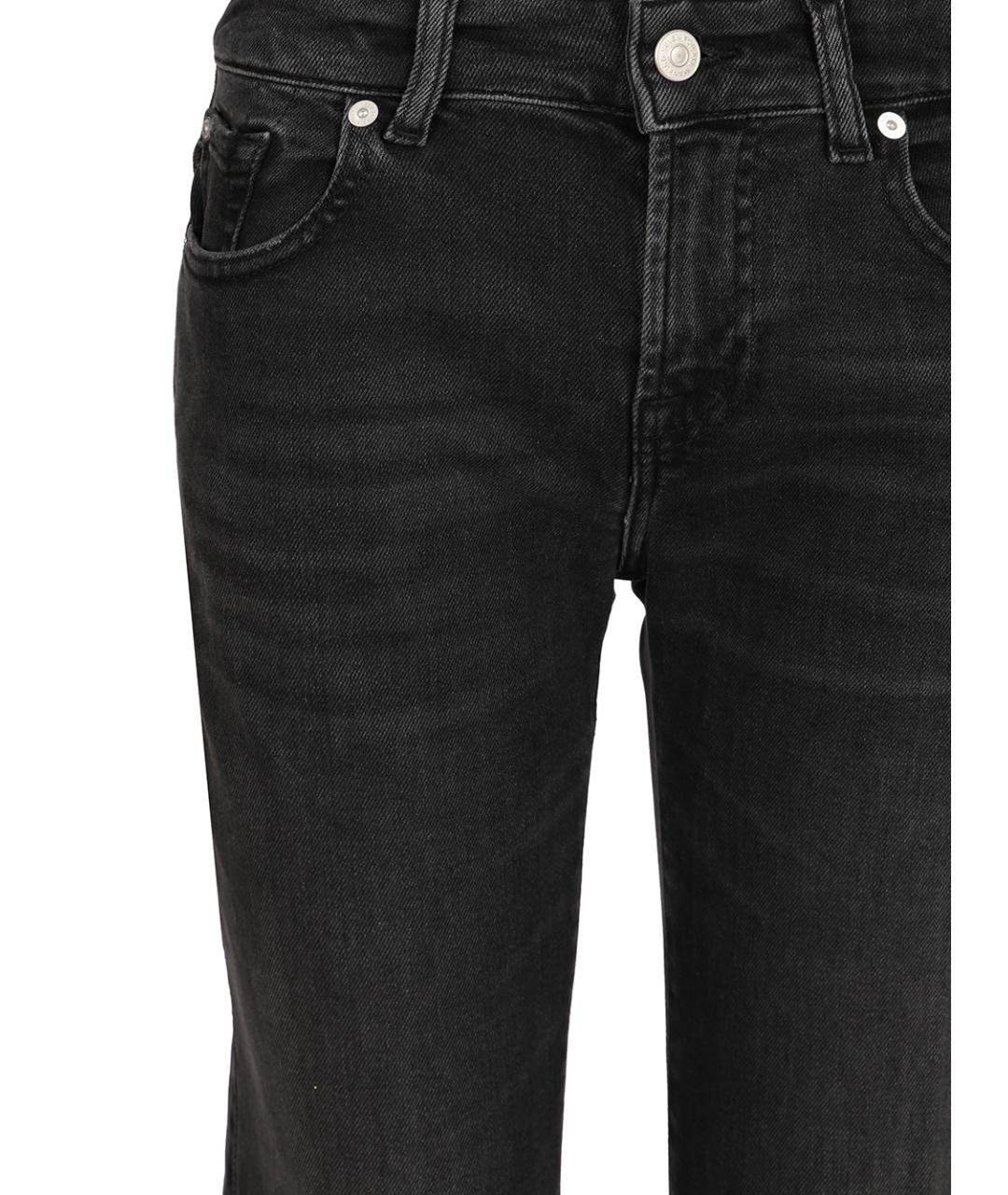 7 FOR ALL MANKIND Черные хлопковые прямые джинсы, фото 4