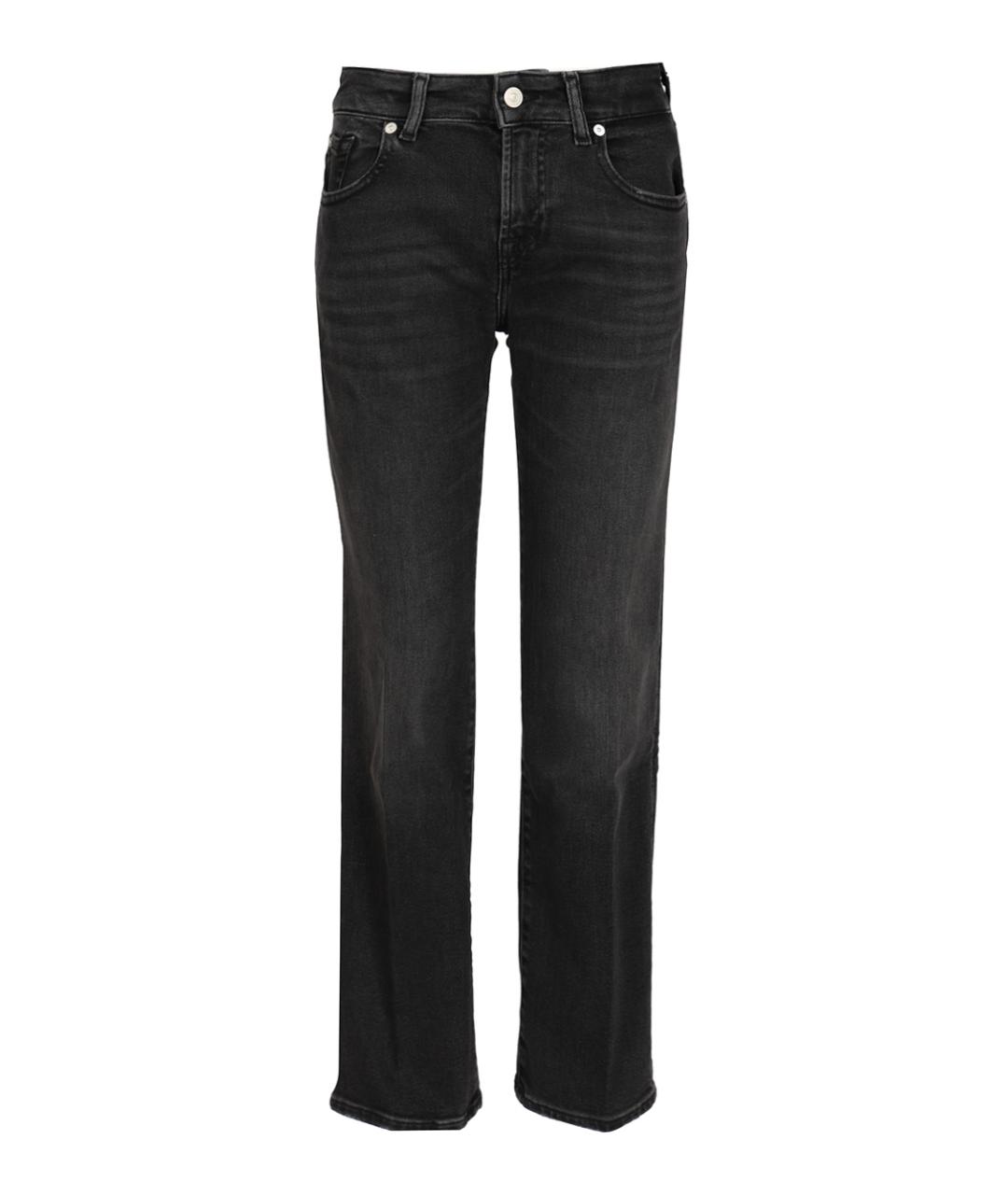 7 FOR ALL MANKIND Черные хлопковые прямые джинсы, фото 1